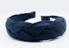 Navy Braided Linen Headband