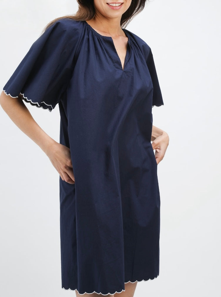 Harbor Scallop Dress – Navy