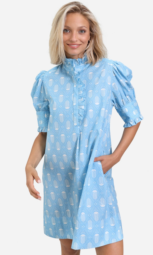 Westport Dress – Light Blue Stamp