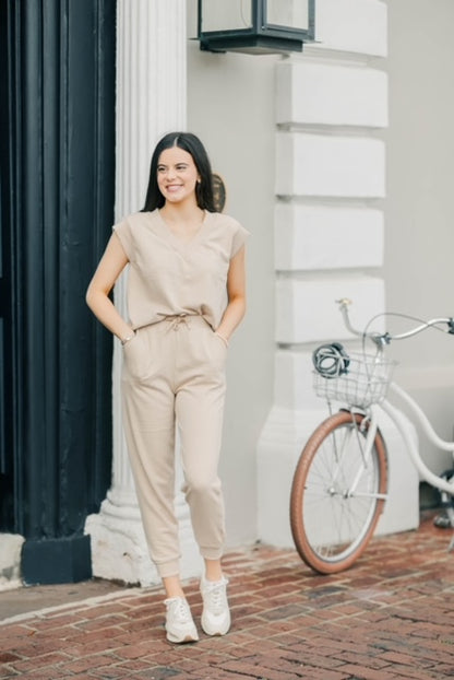 Terry Cap Sleeve Top – Ecru