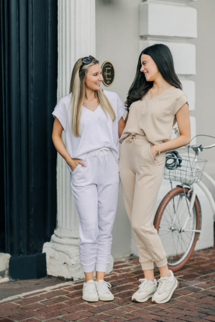Terry Cap Sleeve Top – Ecru