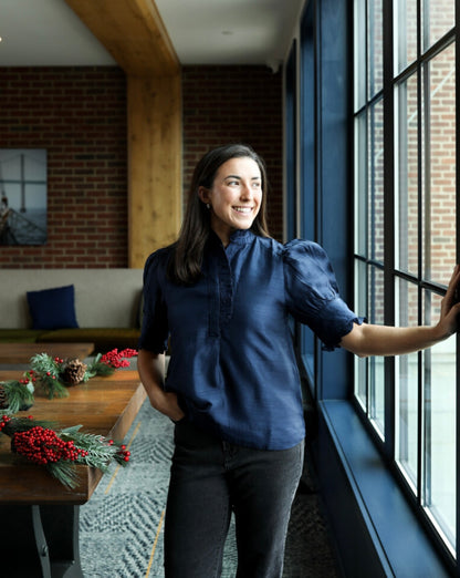 Westport Top - Dupioni Navy