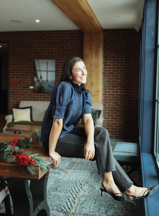 Westport Top - Dupioni Navy