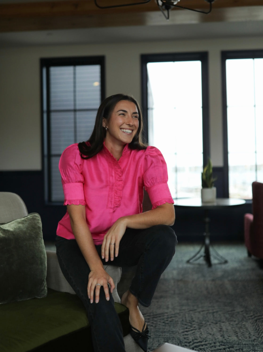 Westport Top - Dupioni Bright Pink