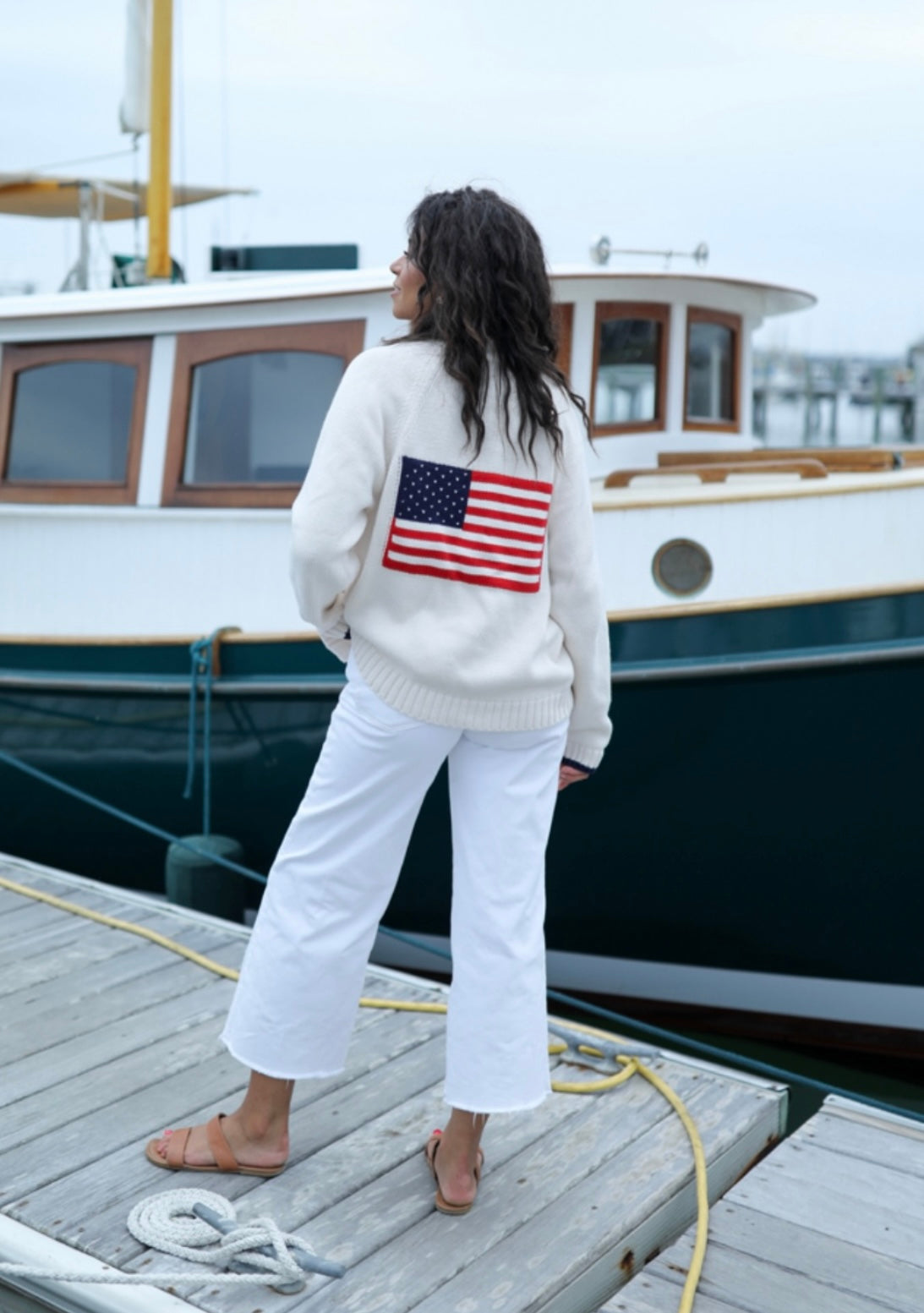 Intarsia Shawl Flag Cardigan – NAVYBLEU