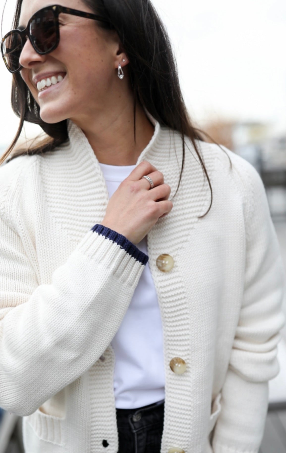 Intarsia Shawl Flag Cardigan