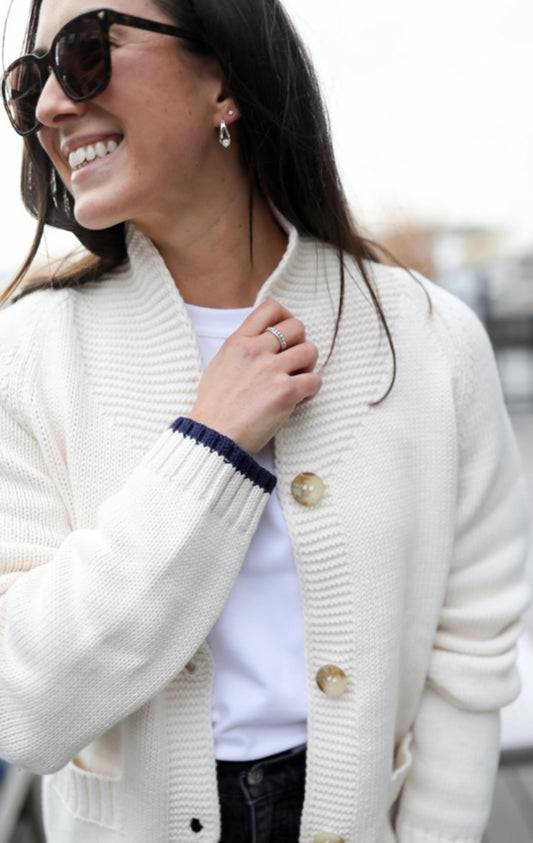 Intarsia Shawl Flag Cardigan