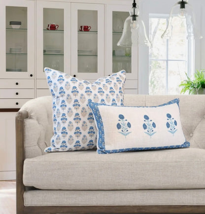 Seraphina Flower Pillow Cover – Blue