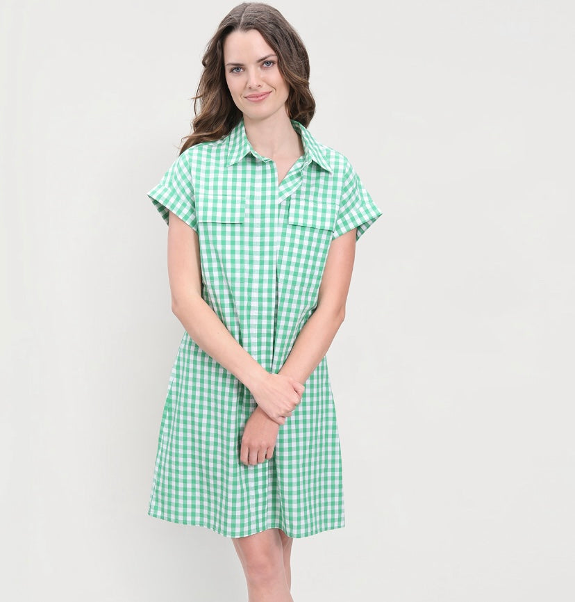 Harper Dress – Green Gingham