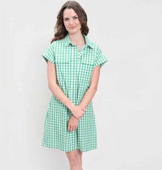 Harper Dress – Green Gingham