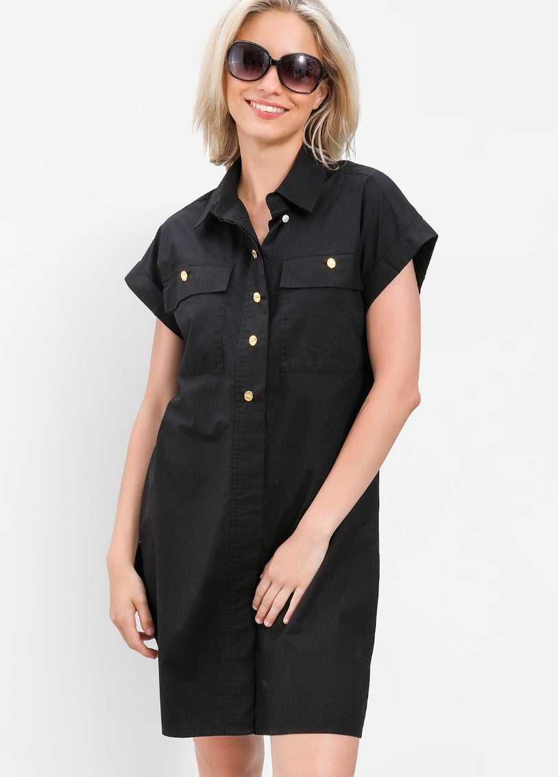 Harper Dress – Black with Gold
