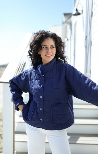 Brookes Navy Quilted Jacket