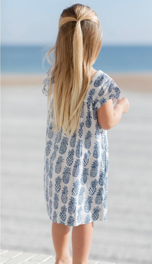 Claire Pineapple Little Girl Coverup by NAVYBLEU