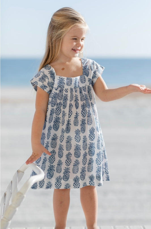 Claire Pineapple Little Girl Coverup by NAVYBLEU