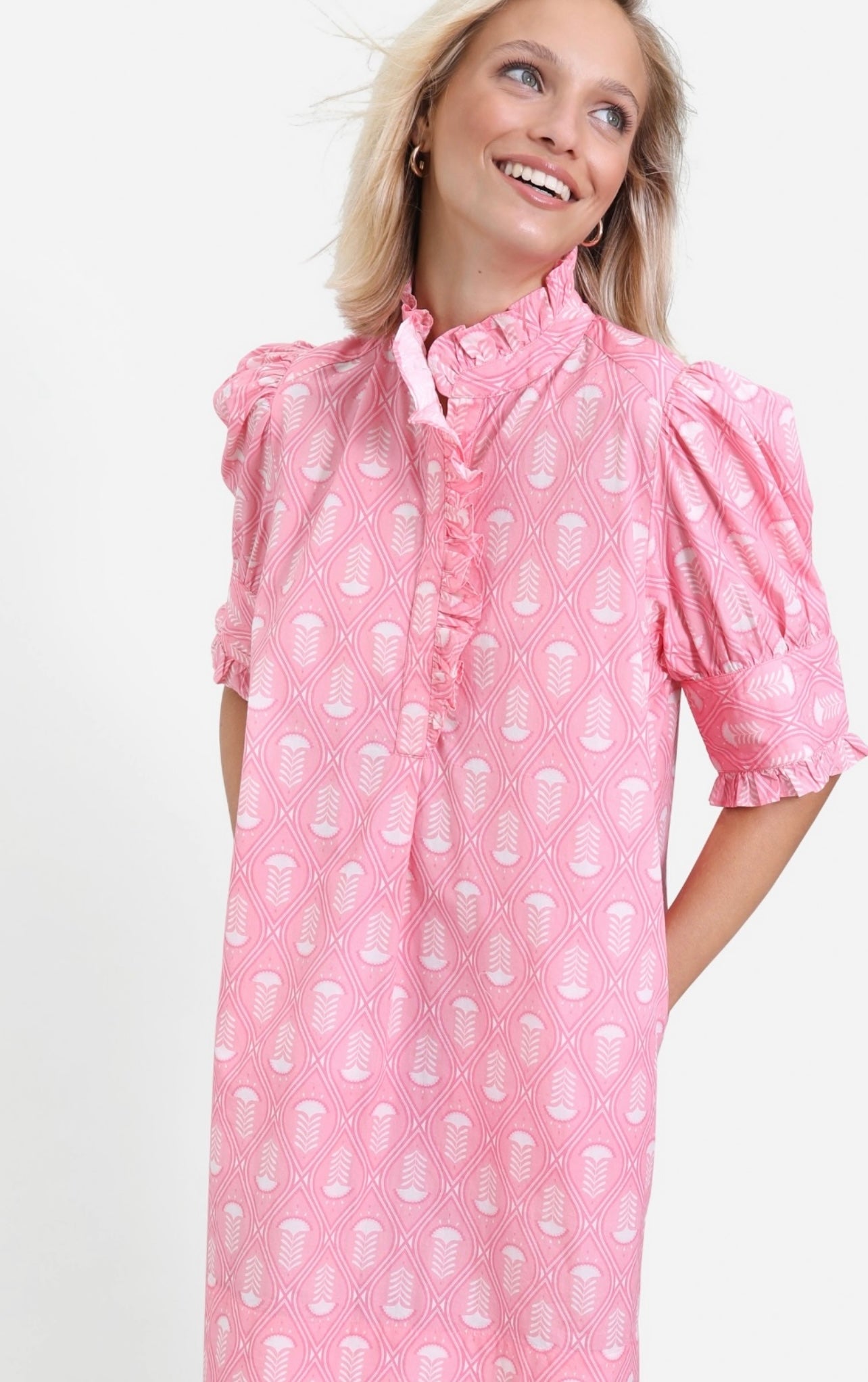 Westport Dress – Pink Stamp