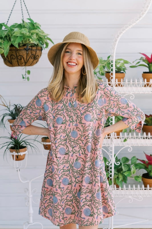 Pink Party Button Tunic Coverup by navyBLEU