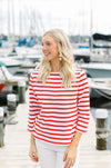 Red Breton Stripe Shirt by NAVYBLEU