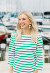 Green Breton Stripe Shirt by NAVYBLEU