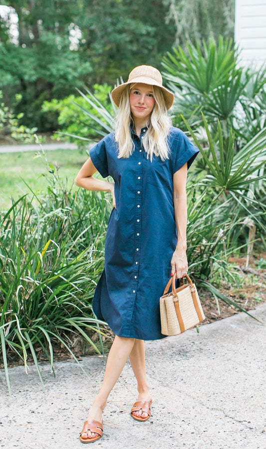 Blake Long Utility Dress - Navy