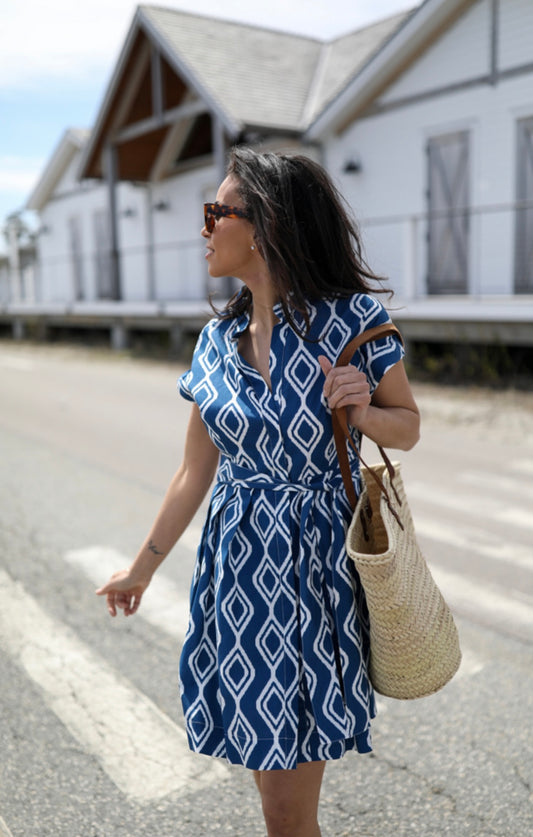 Winnie Dress - Navy Diamond