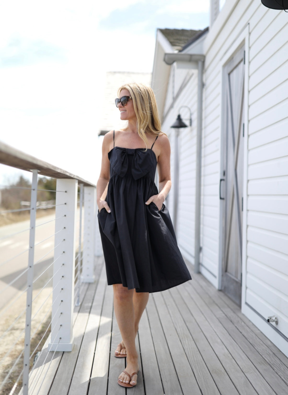 Amelia Bow Dress - Black