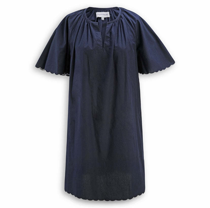 Harbor Scallop Dress – Navy