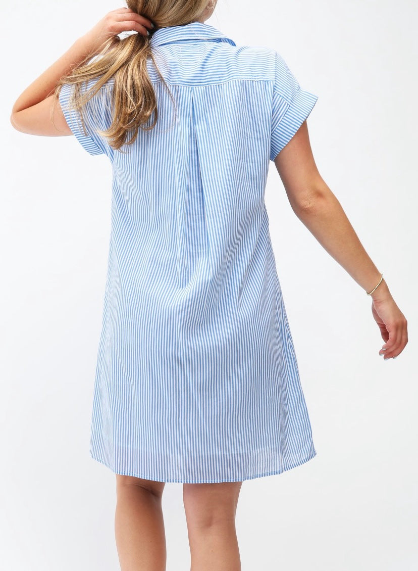 Harper Dress – Blue Stripe
