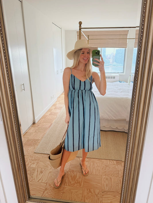 Midi Dress – Denim Stripe