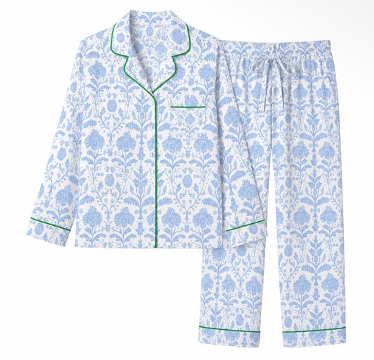 Blue Delia Long Sleeved Pajama Set