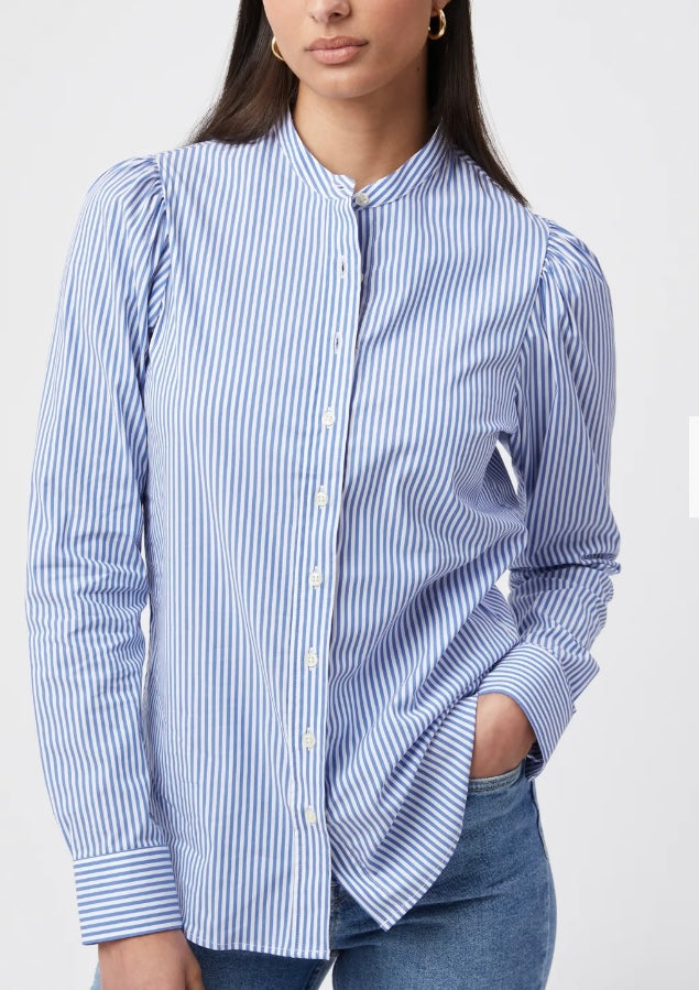 The Puff Shoulder Shirt - Blue Stripe – shopnavybleu