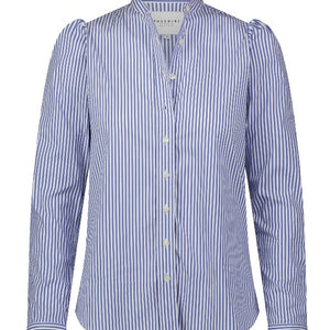 Photo of The Puff Shoulder Shirt - Blue Stripe. Click to view.