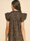 Floral Print Tunic Dress - Black Mocha