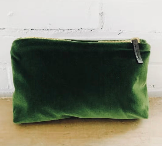 Evergreen Velvet Clutch