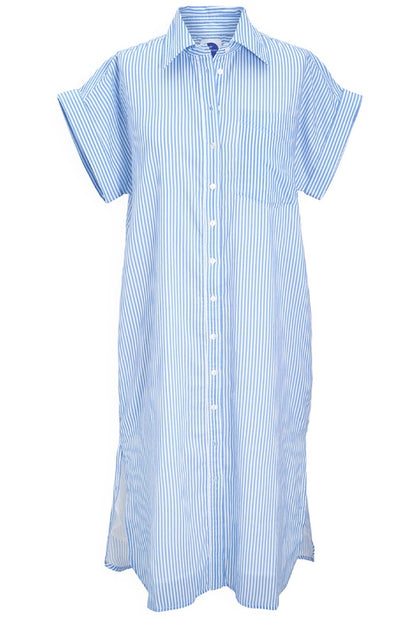 Blake Long Utility Dress – Blue Stripe