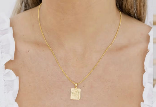 Gold Palm Pendant Necklace