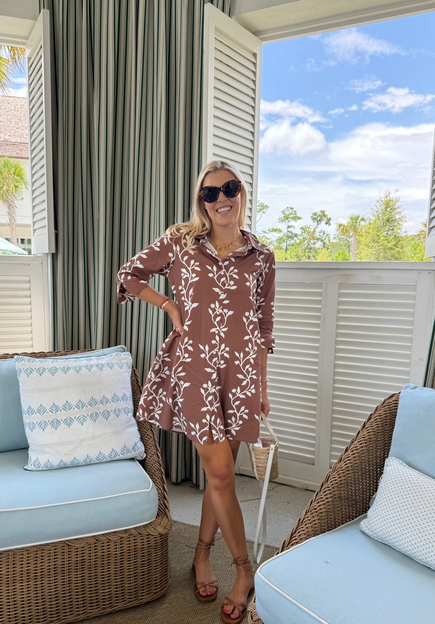 Holland Dress in Inkberry Brown | Maggie Collection