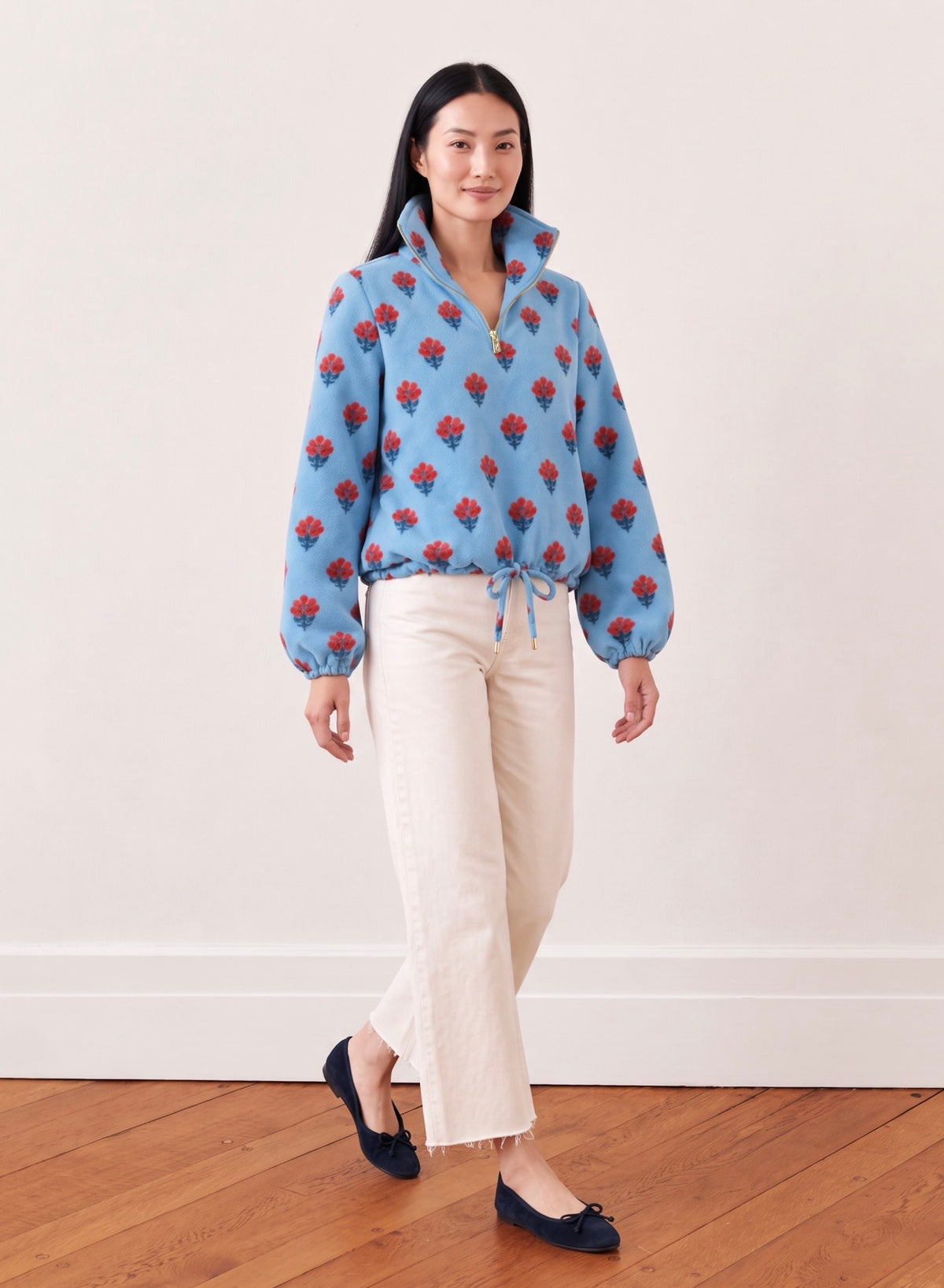 Dudley Stephens x NAVYBLEU Boardwalk Fleece - Cottage Blue Floral