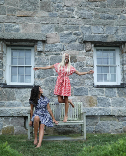 Winnie Dress - Navy Dots