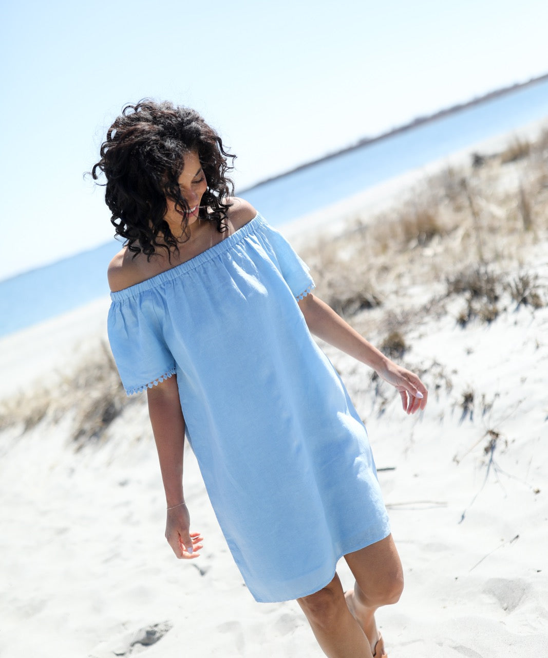 Palm Beach Dress - Carolina Blue