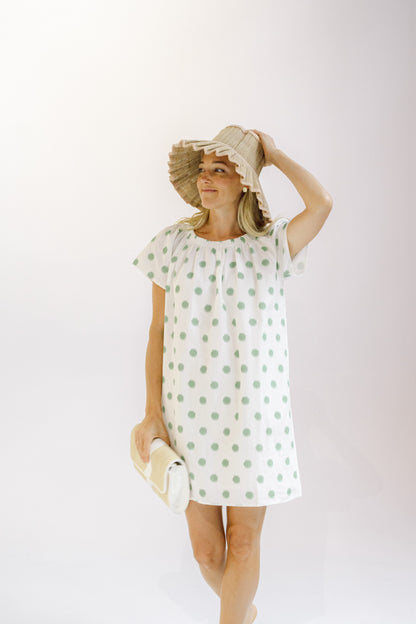 Palm Beach Dress - Green Polka Dot