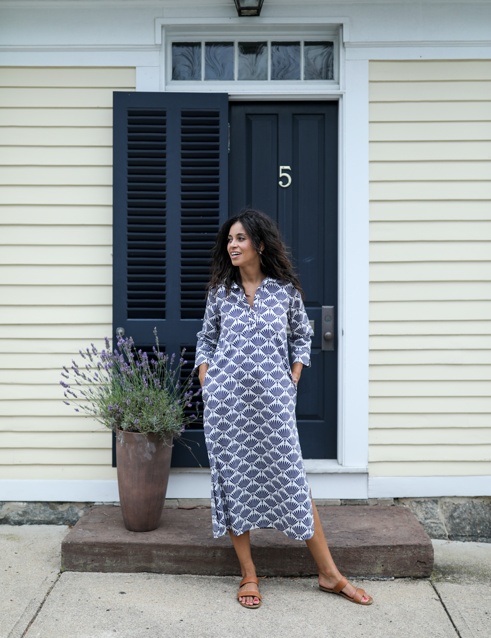 Sara Dress - Navy Peacock