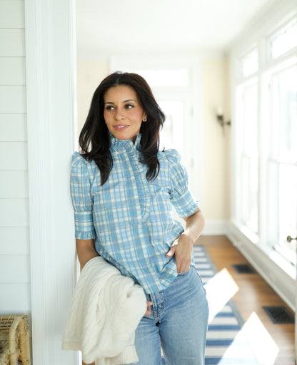 Westport Top - Blue Plaid