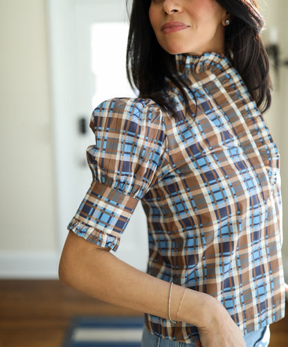 Westport Top - Brown Plaid