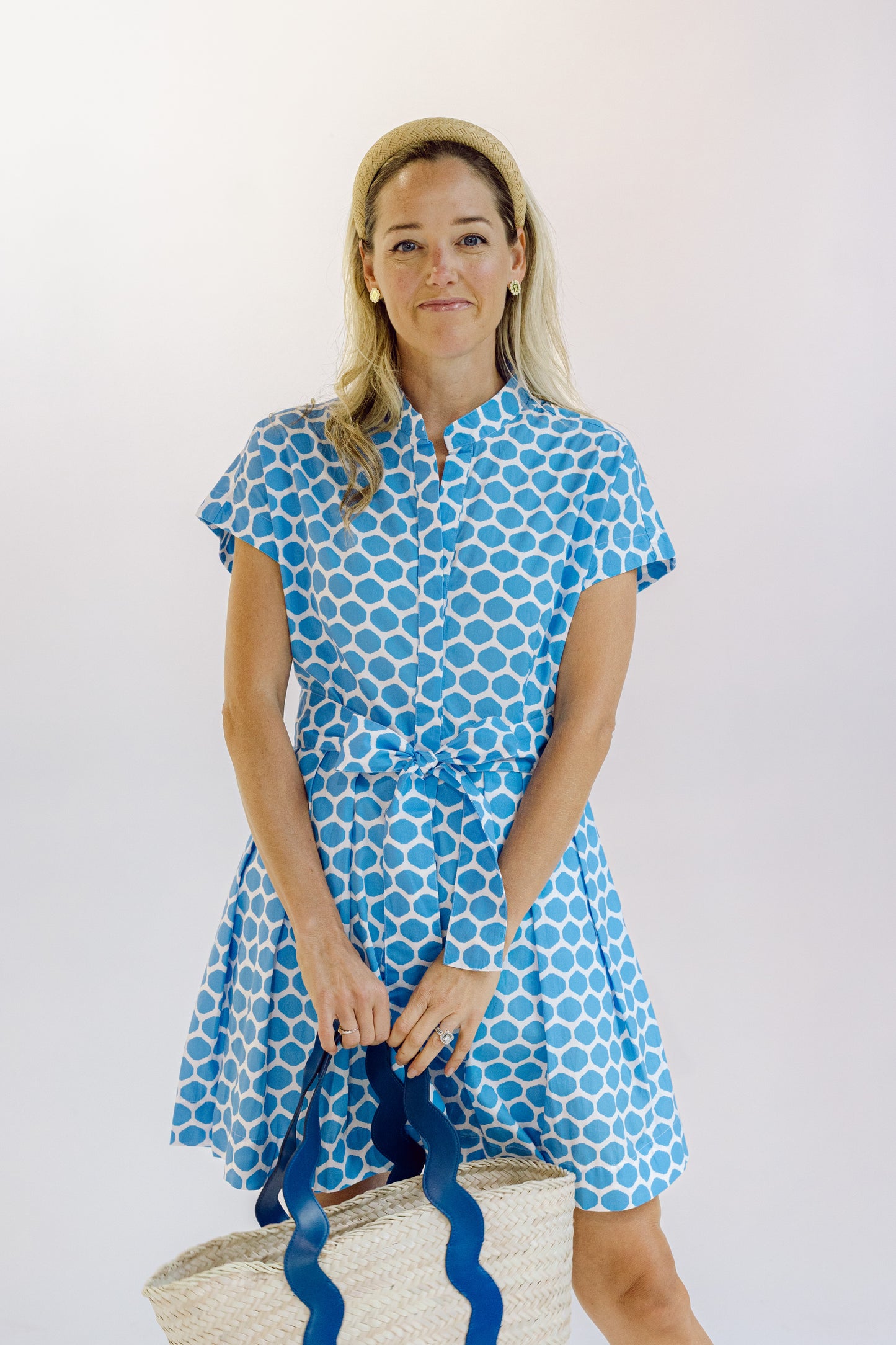 Winnie Dress - Cornflower Dot