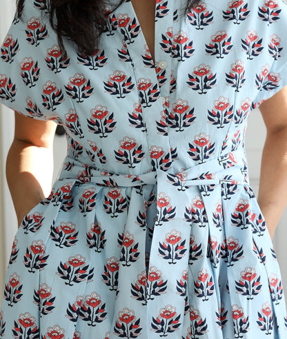 Winnie Dress Short - Heirloom Blue Block