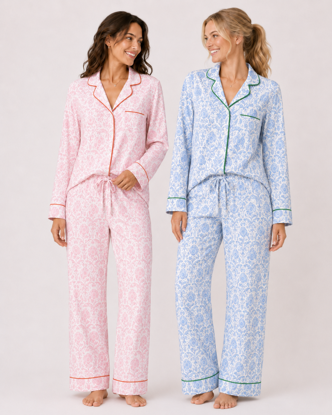 Blue Delia Long Sleeved Pajama Set
