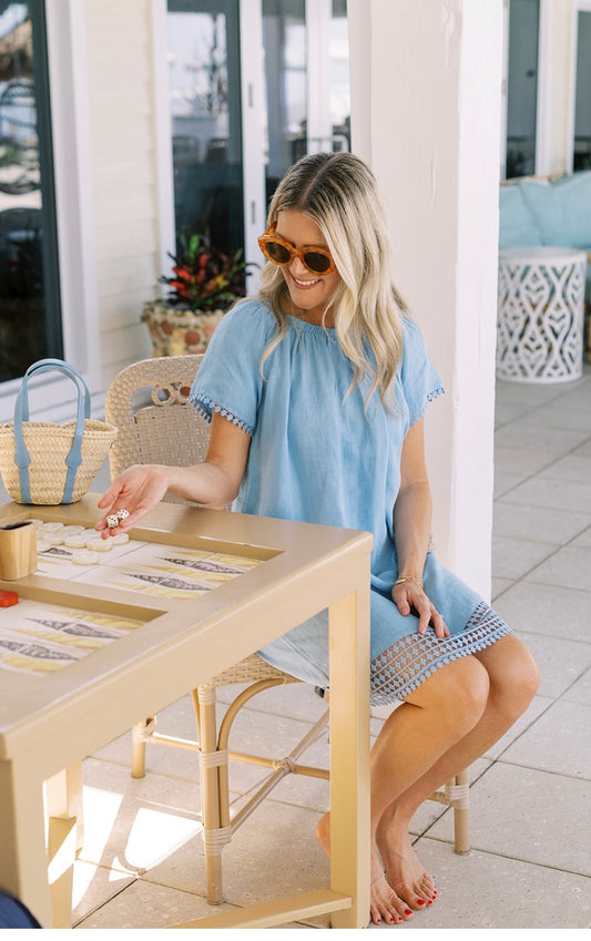 Palm Beach Coverup Dress - Blue