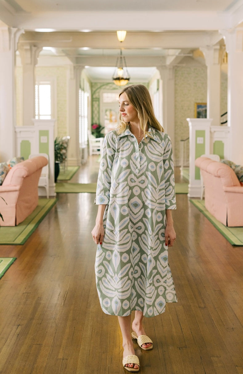 Sara Ikat Long Tunic - Sage