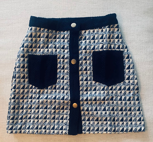 Tweed Plaid Skirt