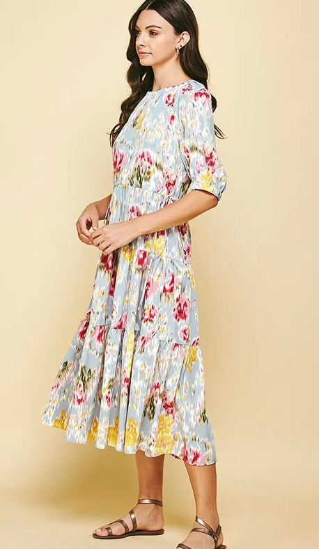 Watercolor Midi Dress